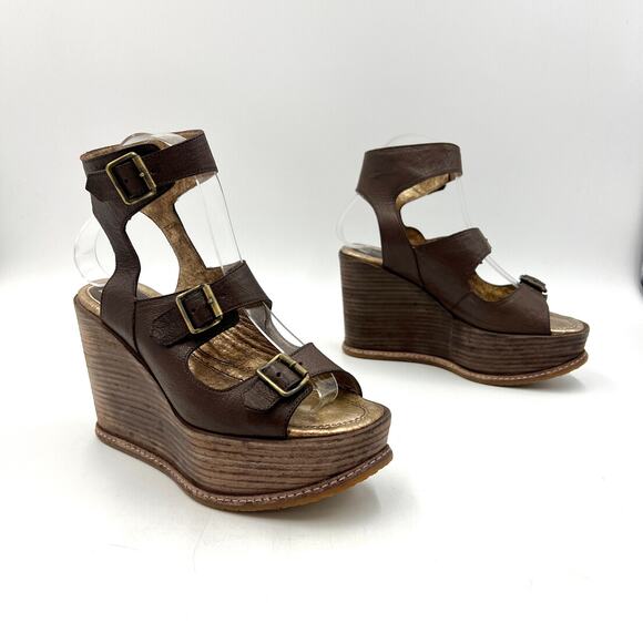 Anthropologie Shoes - Anthropologie Anna Sui Platform Wedges Gladiator Straps Leather Boho
